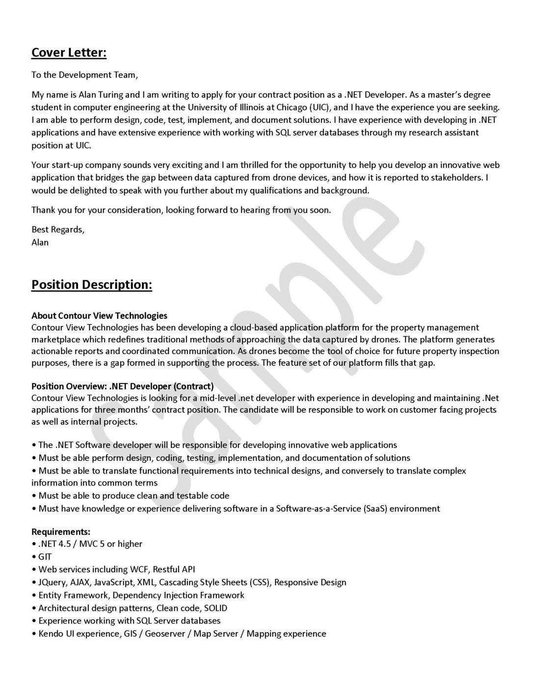 Cover Letter Engineering Career Center University Of Illinois At Chicago